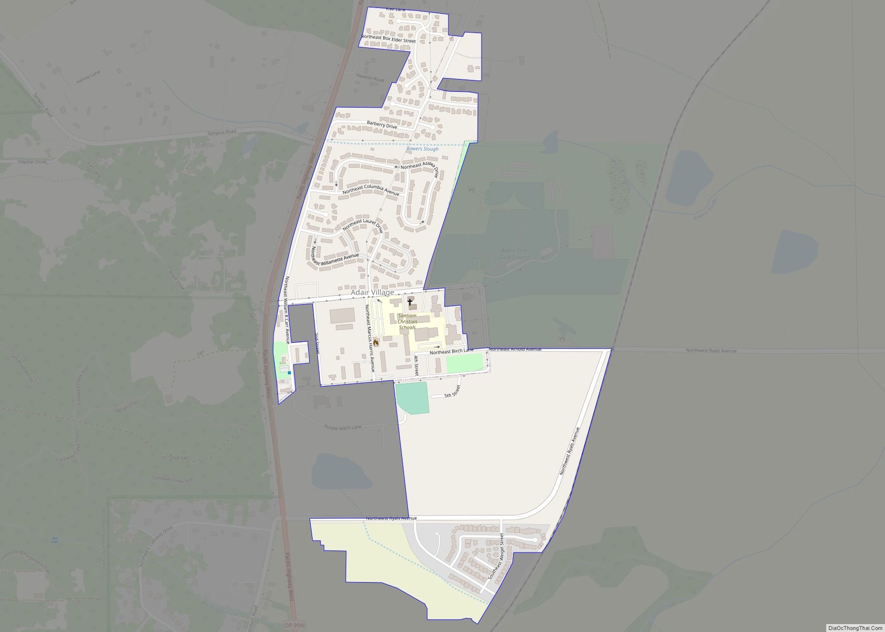 Map of Adair Village city