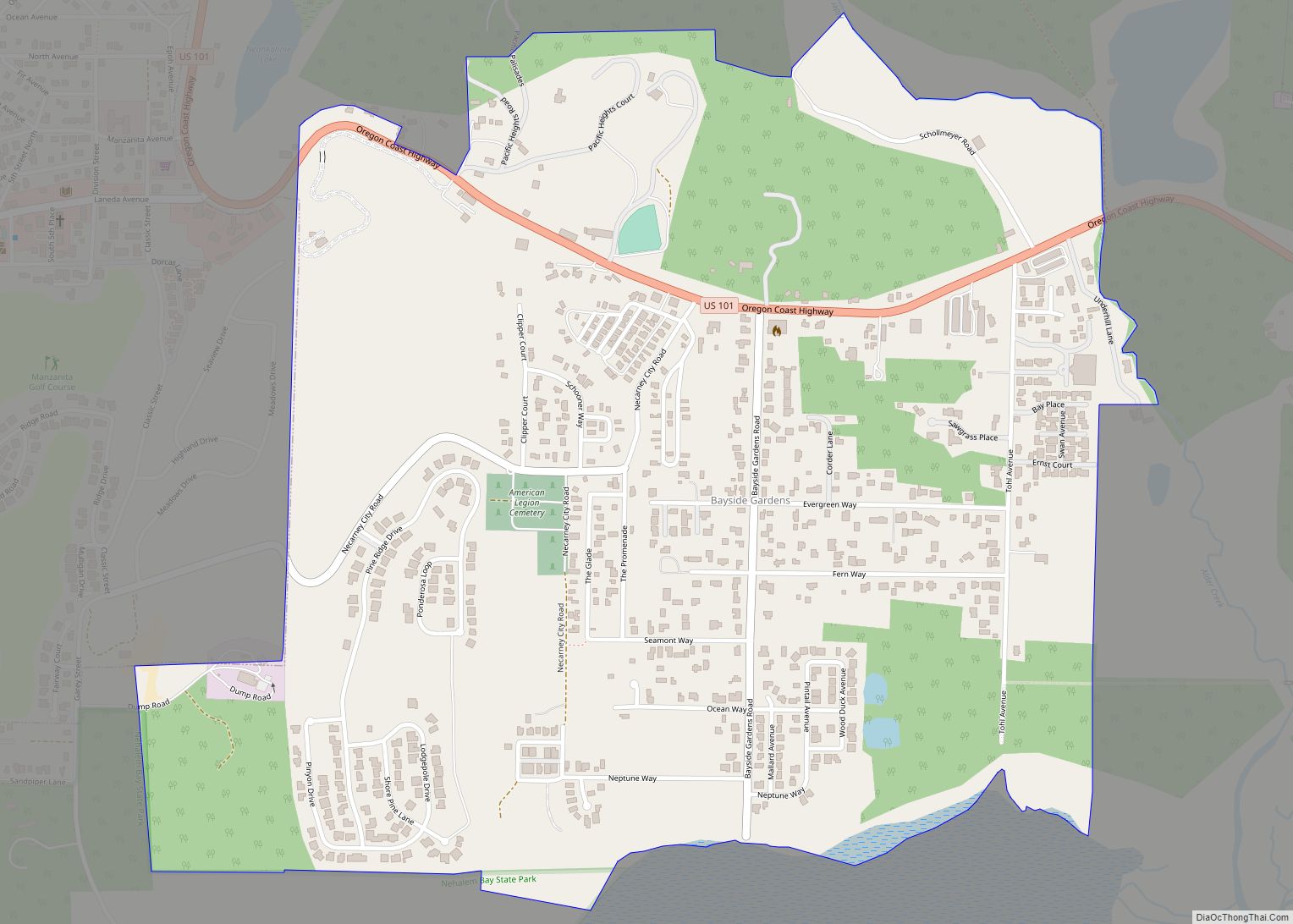 Map of Bayside Gardens CDP