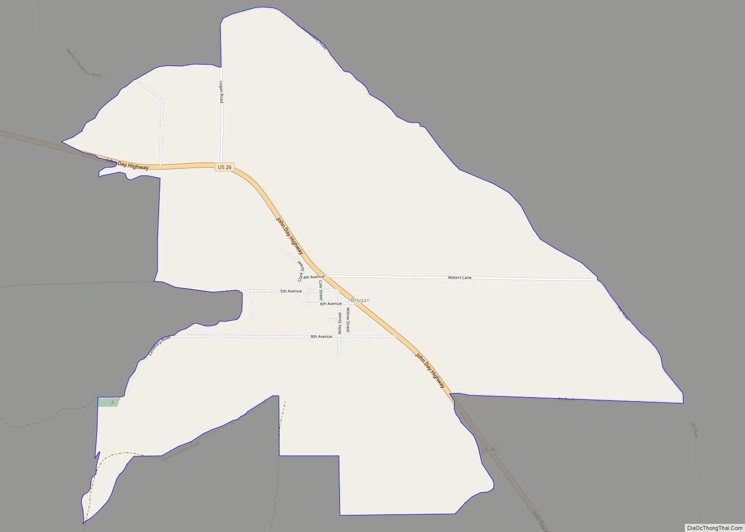 Map of Brogan CDP