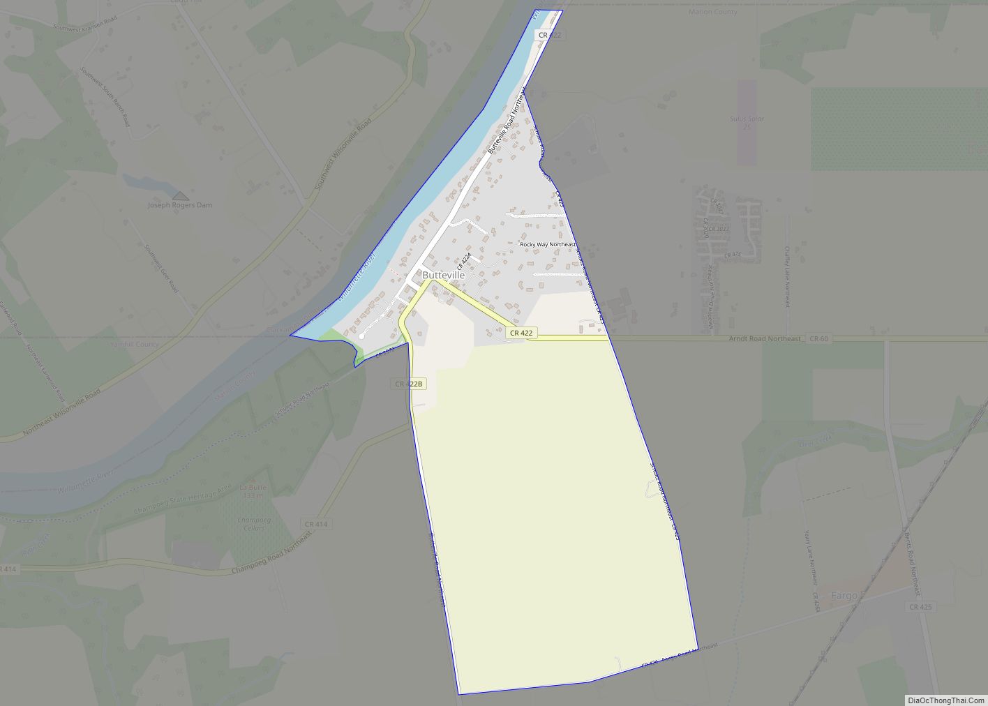 Map of Butteville CDP