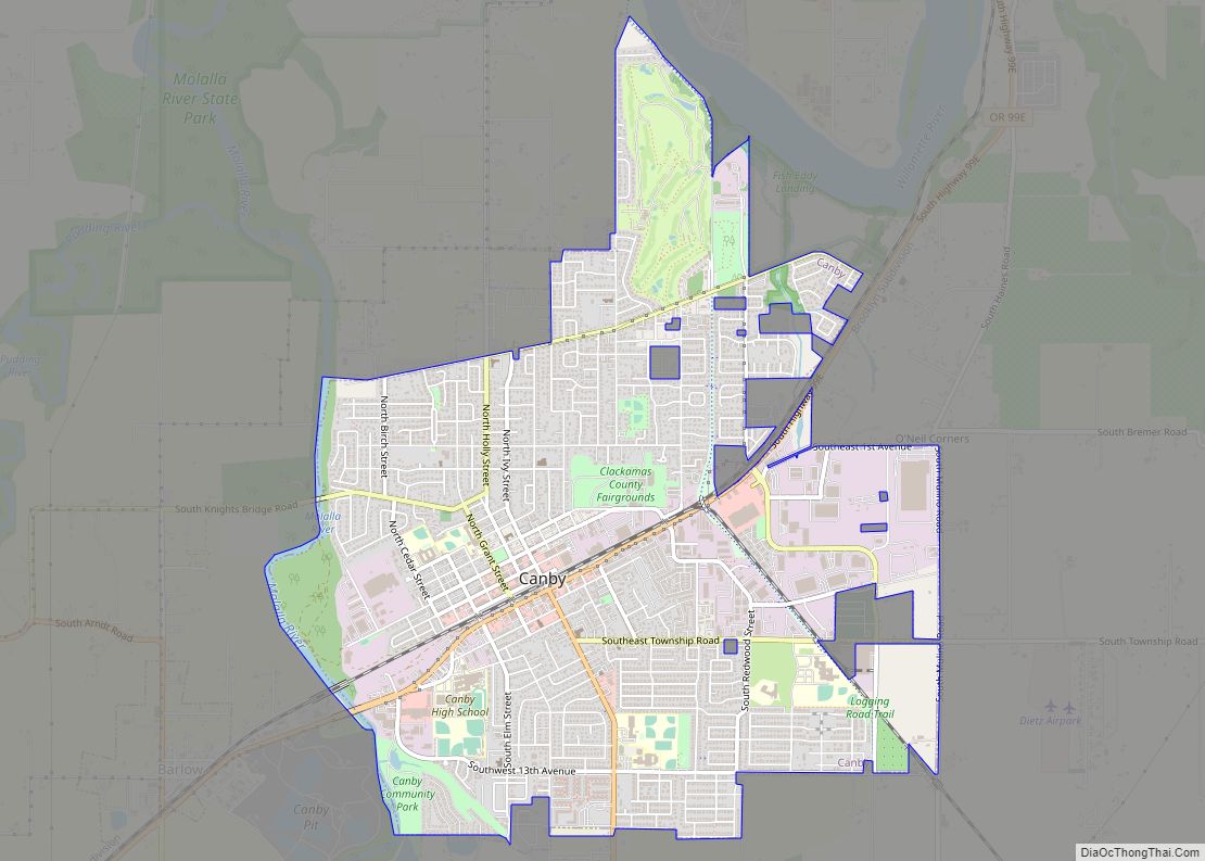 Map of Canby city, Oregon