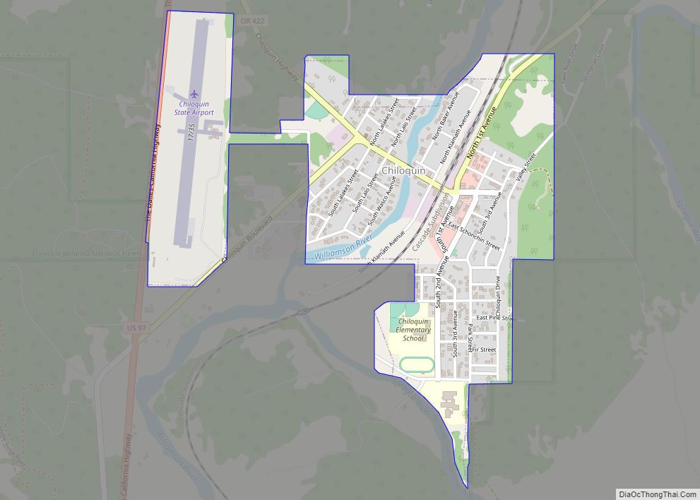 Map of Chiloquin city