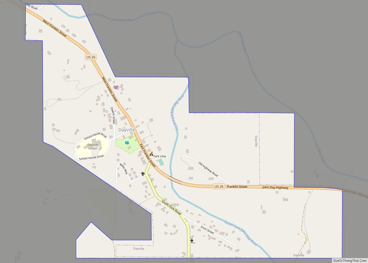 Map of Dayville town