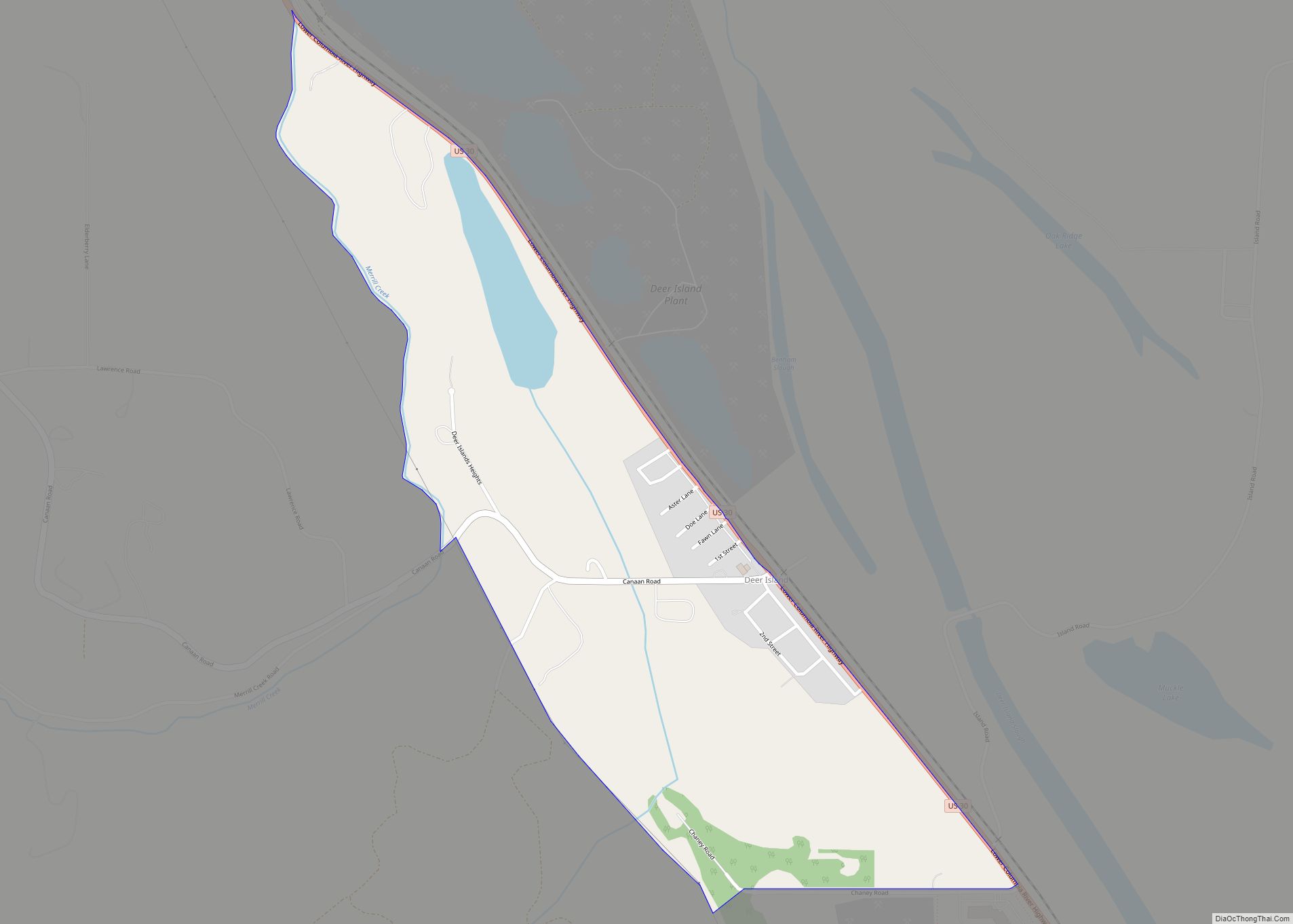 Map of Deer Island CDP