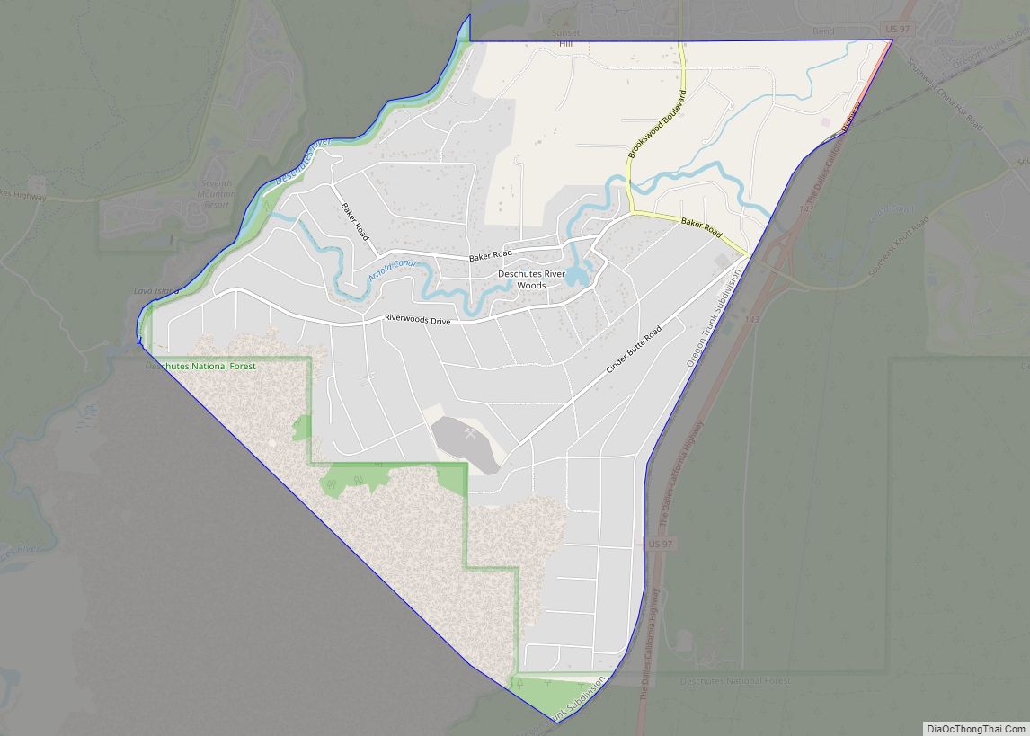 Map of Deschutes River Woods CDP