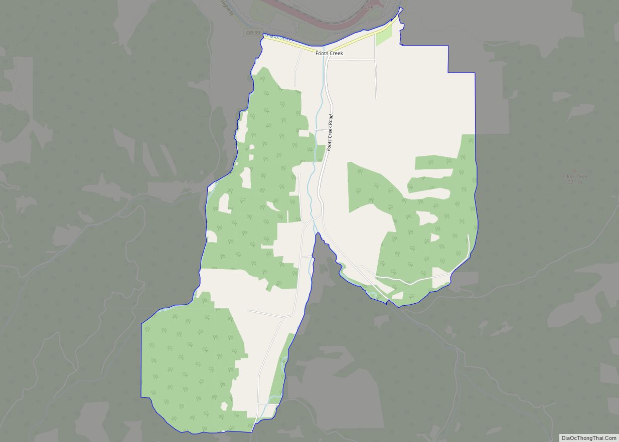 Map of Foots Creek CDP