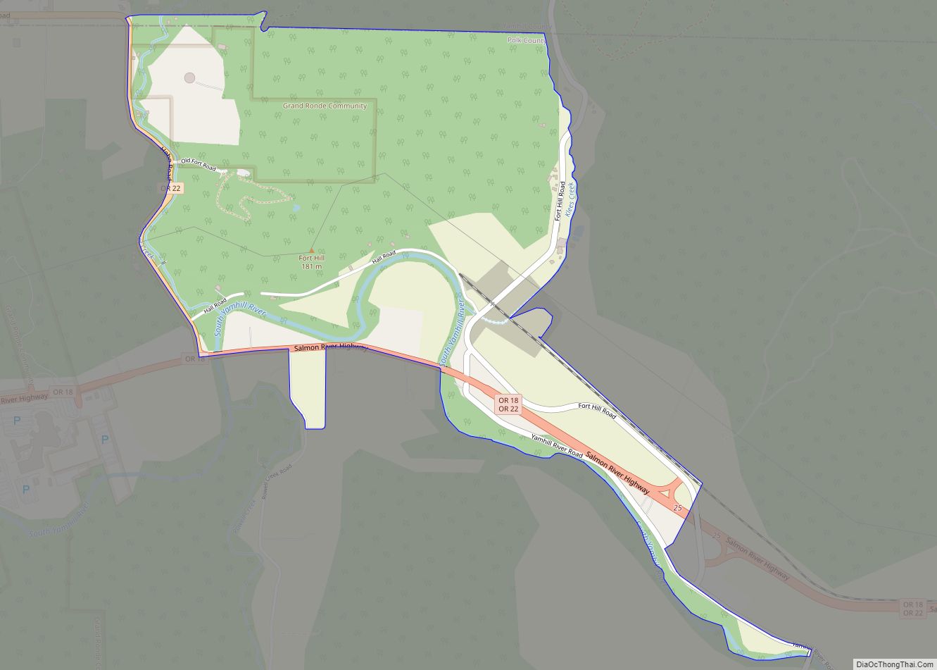 Map of Fort Hill CDP