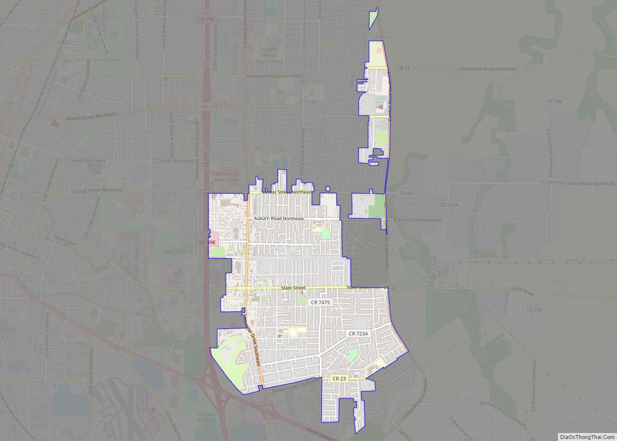 Map of Four Corners CDP, Oregon