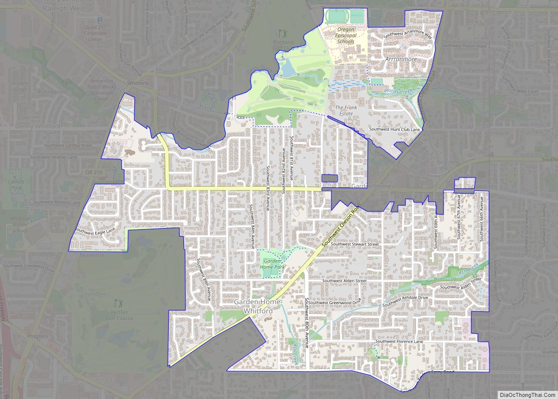 Map of Garden Home-Whitford CDP