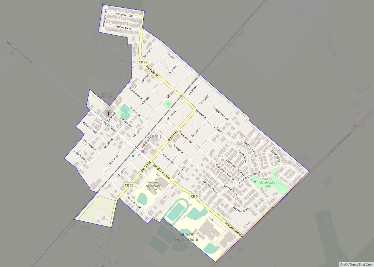 Map of Gervais city