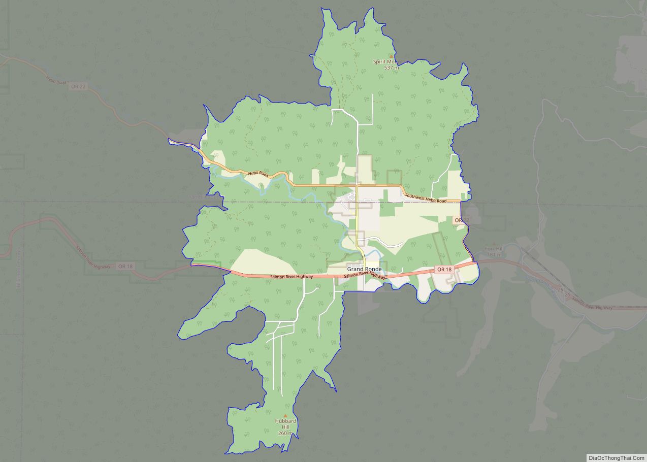 Map of Grand Ronde CDP