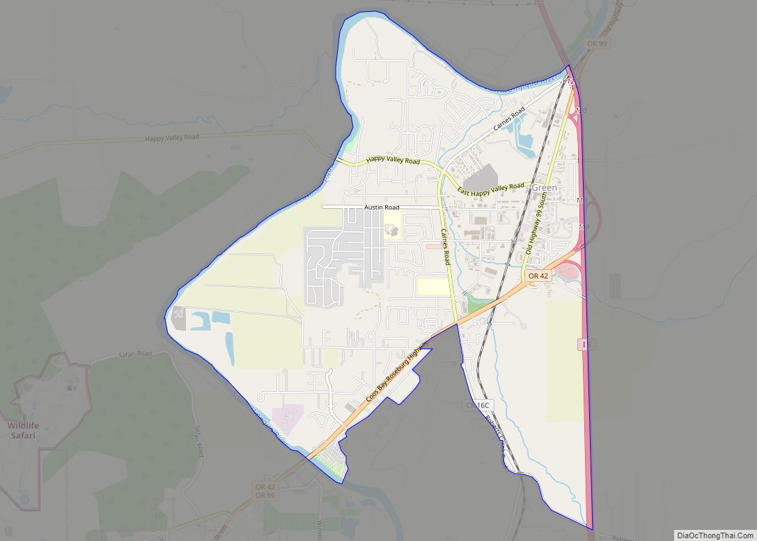 Map of Green CDP, Oregon