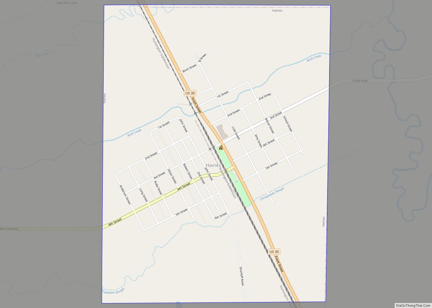 Map of Haines city, Oregon
