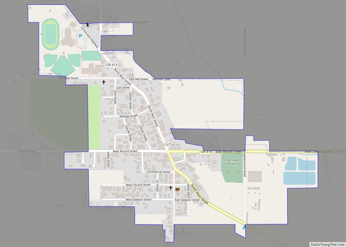 Map of Halfway city, Oregon