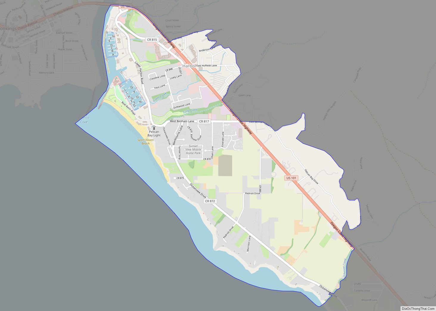 Map of Harbor CDP
