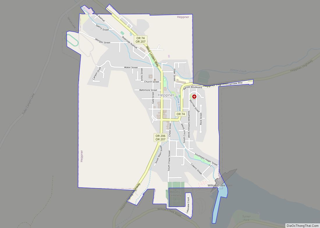 Map of Heppner city