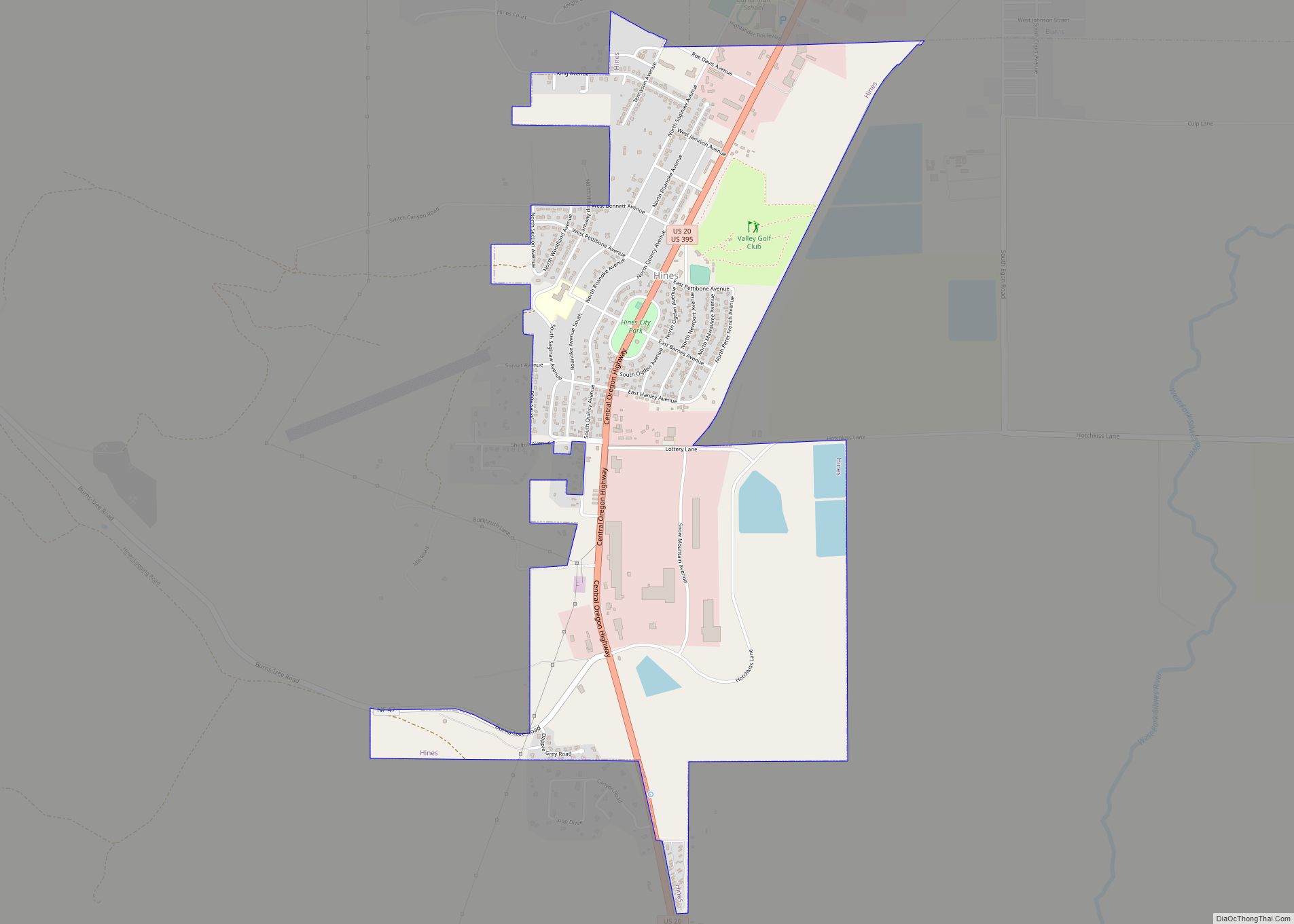 Map of Hines city