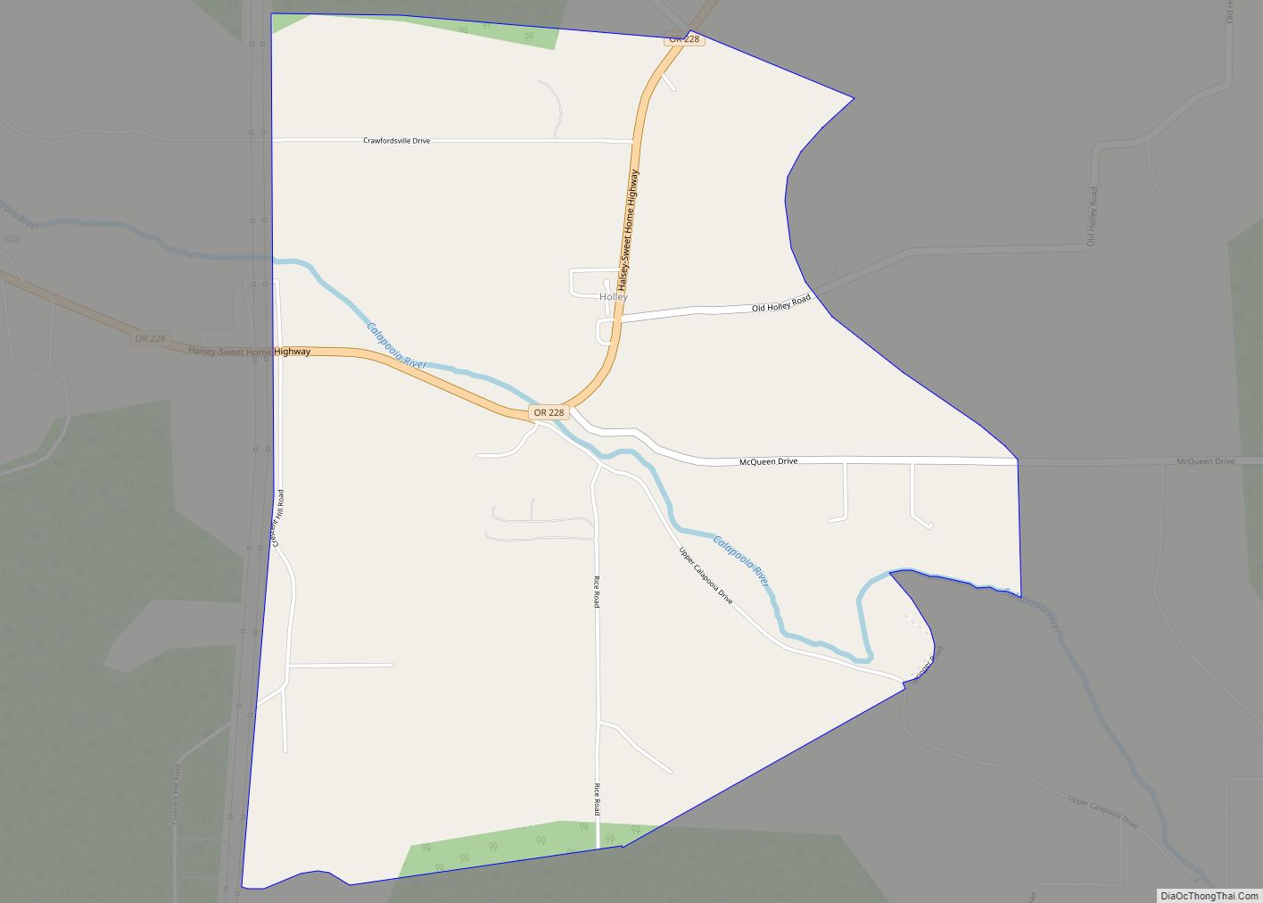 Map of Holley CDP, Oregon