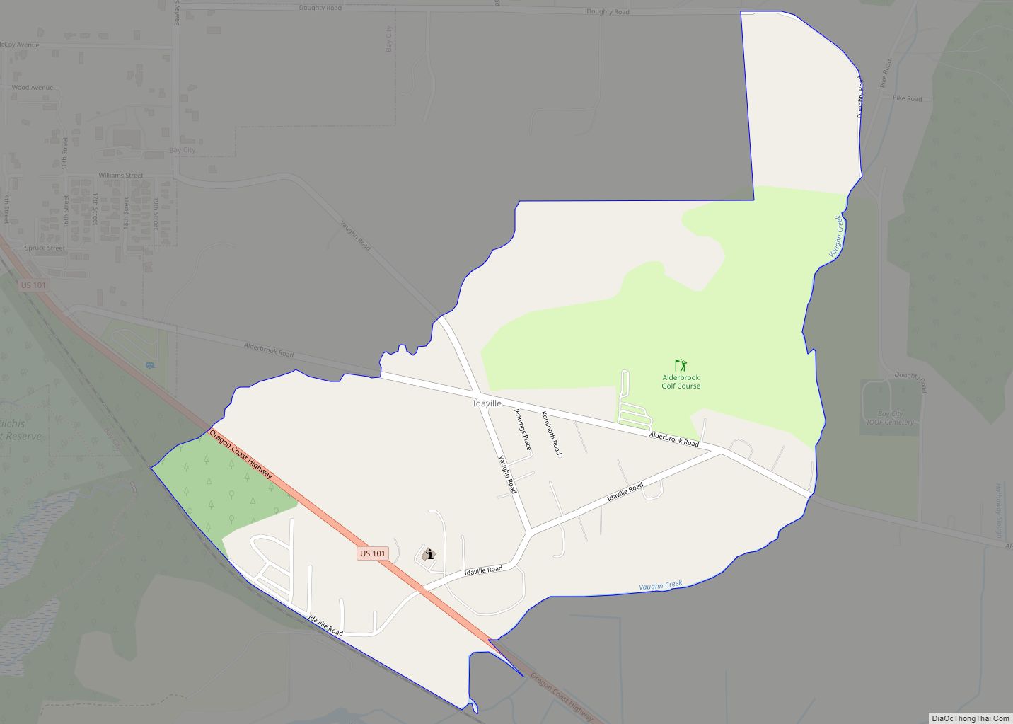 Map of Idaville CDP, Oregon