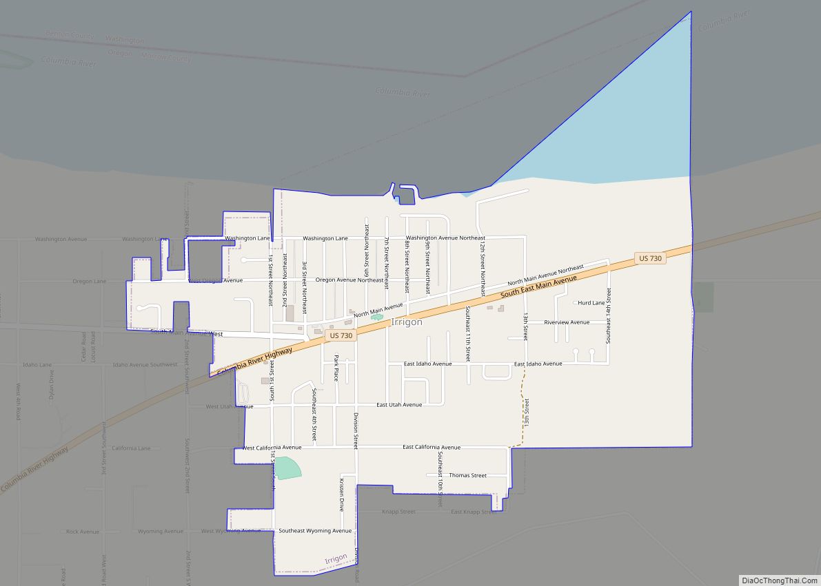 Map of Irrigon city