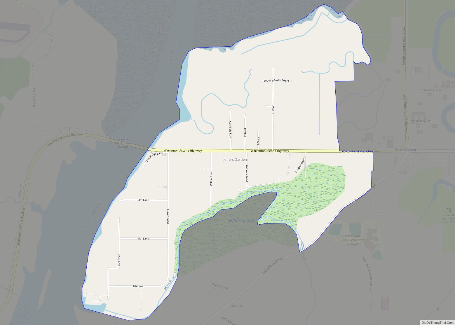 Map of Jeffers Gardens CDP