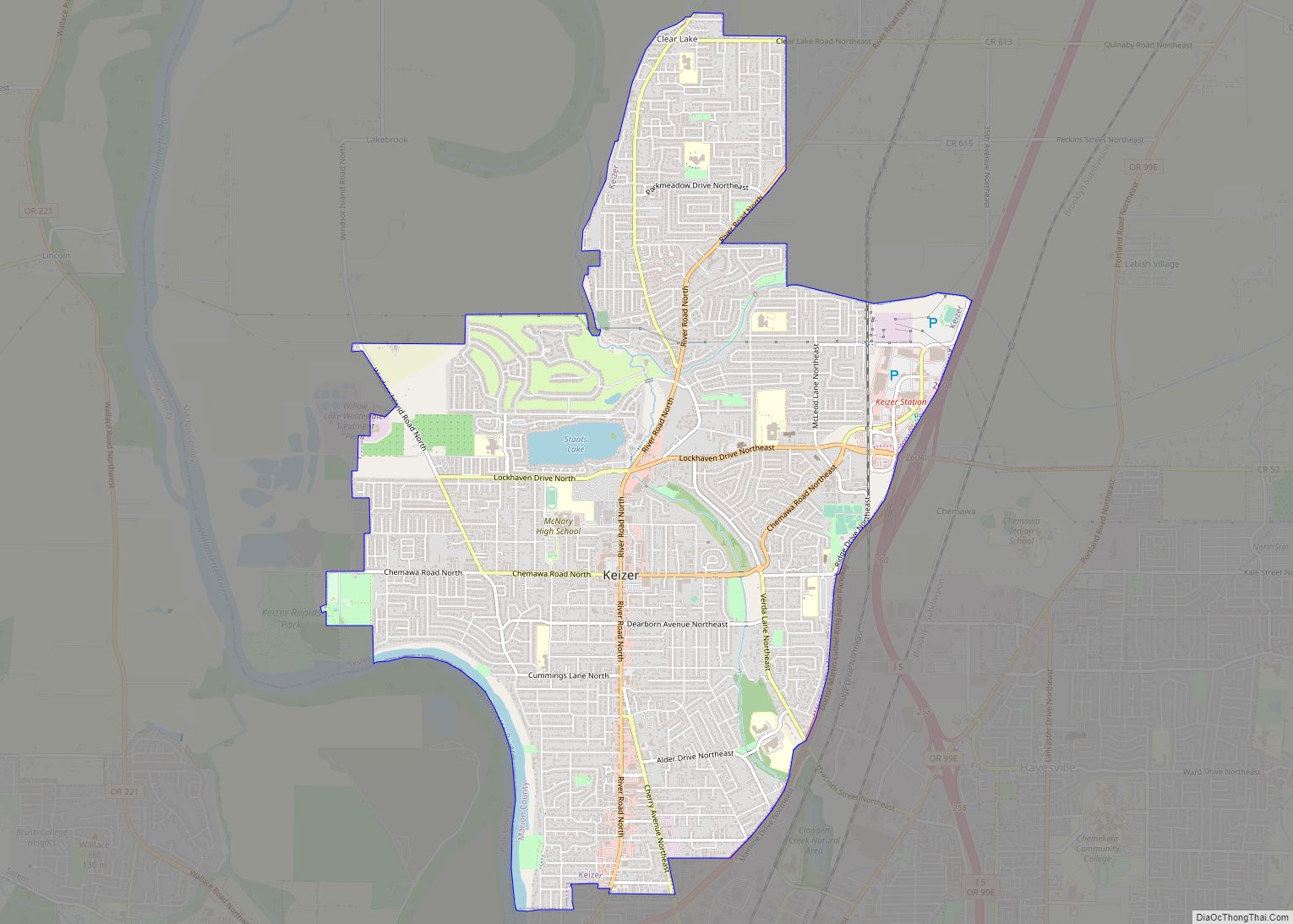 Map of Keizer city