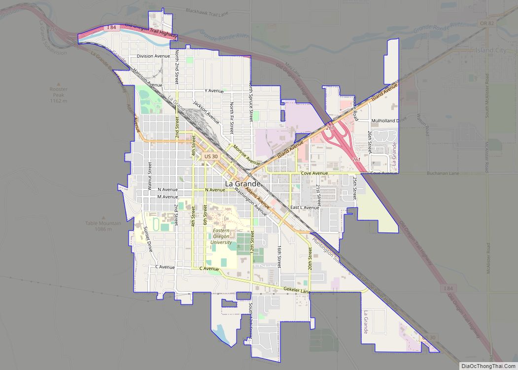 Map of La Grande city