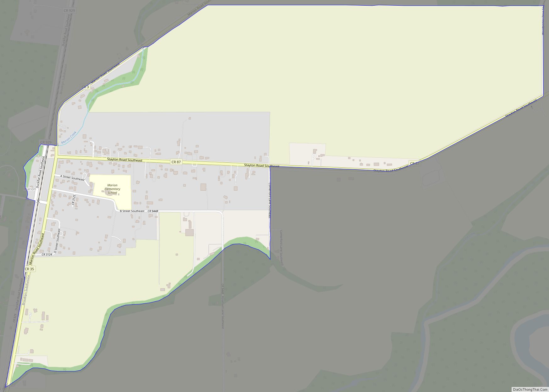 Map of Marion CDP, Oregon
