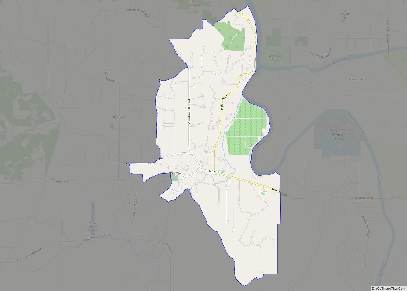 Map of Melrose CDP, Oregon