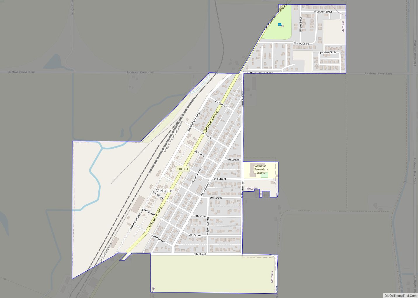 Map of Metolius city