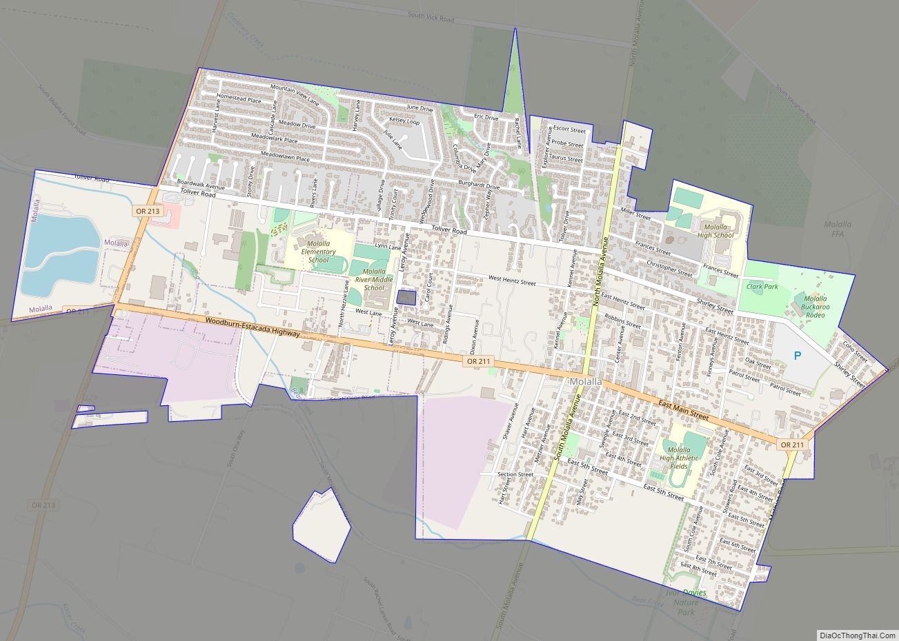 Map of Molalla city