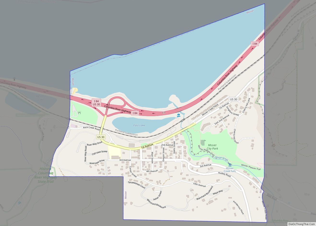 Map of Mosier city