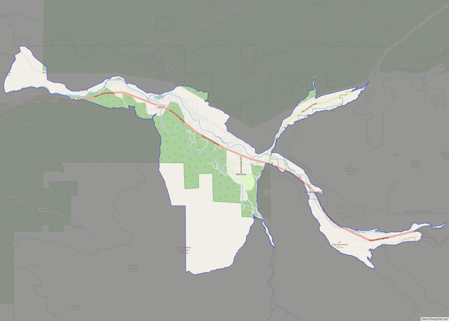 Map of Mount Hood Village CDP