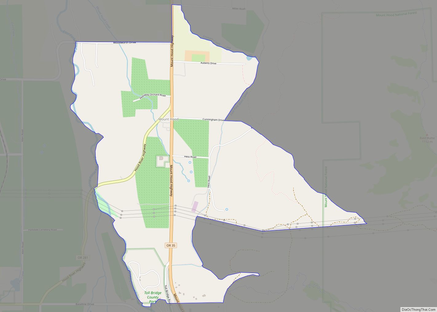 Map of Mount Hood CDP