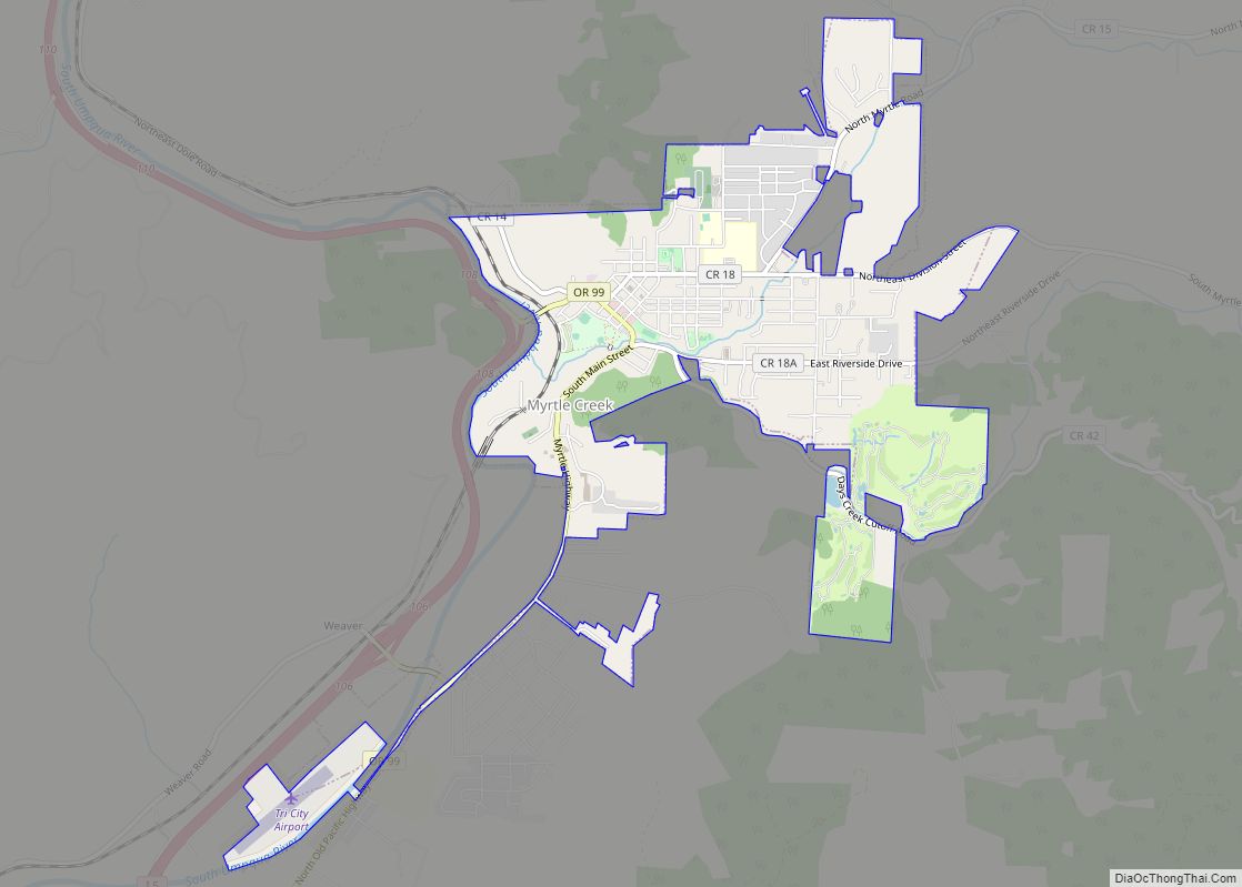 Map of Myrtle Creek city