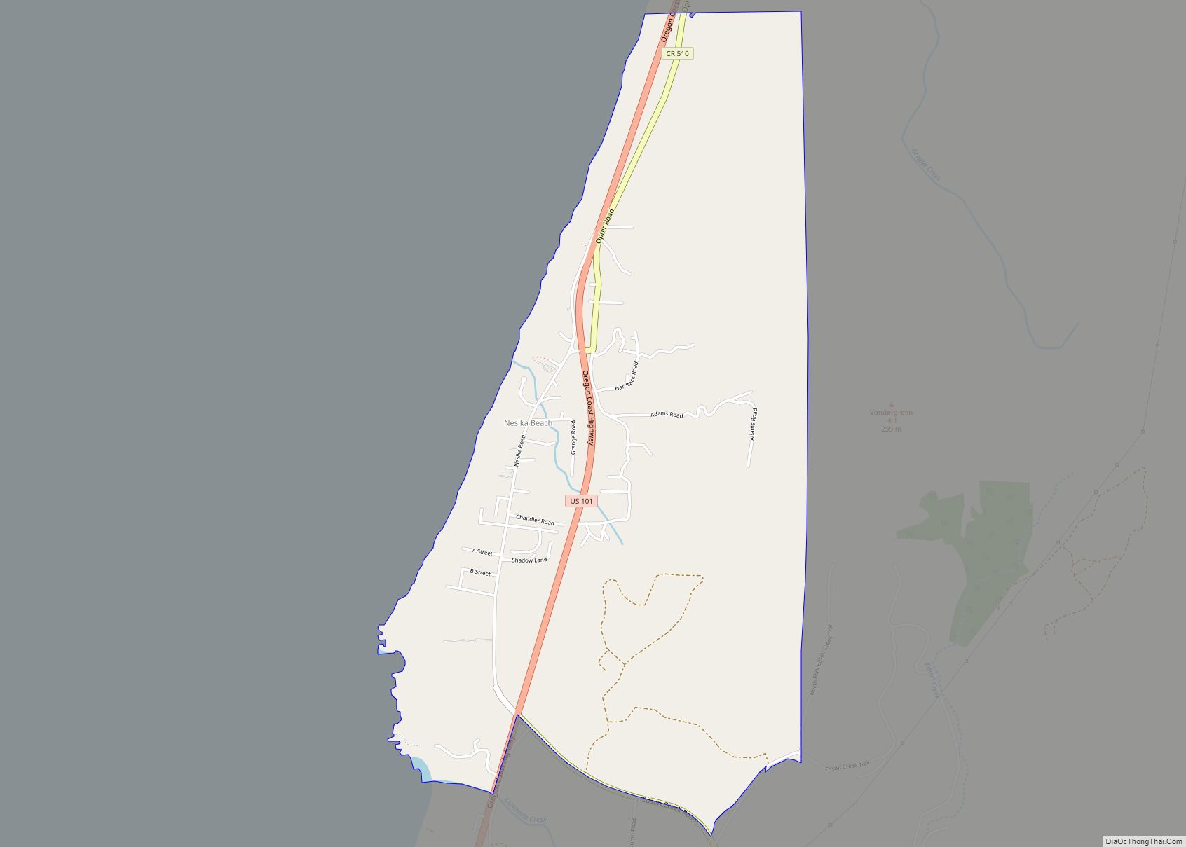 Map of Nesika Beach CDP