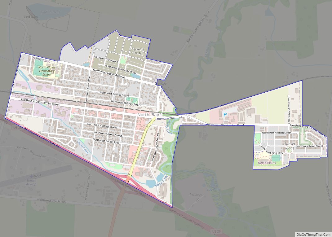 Map of North Plains city