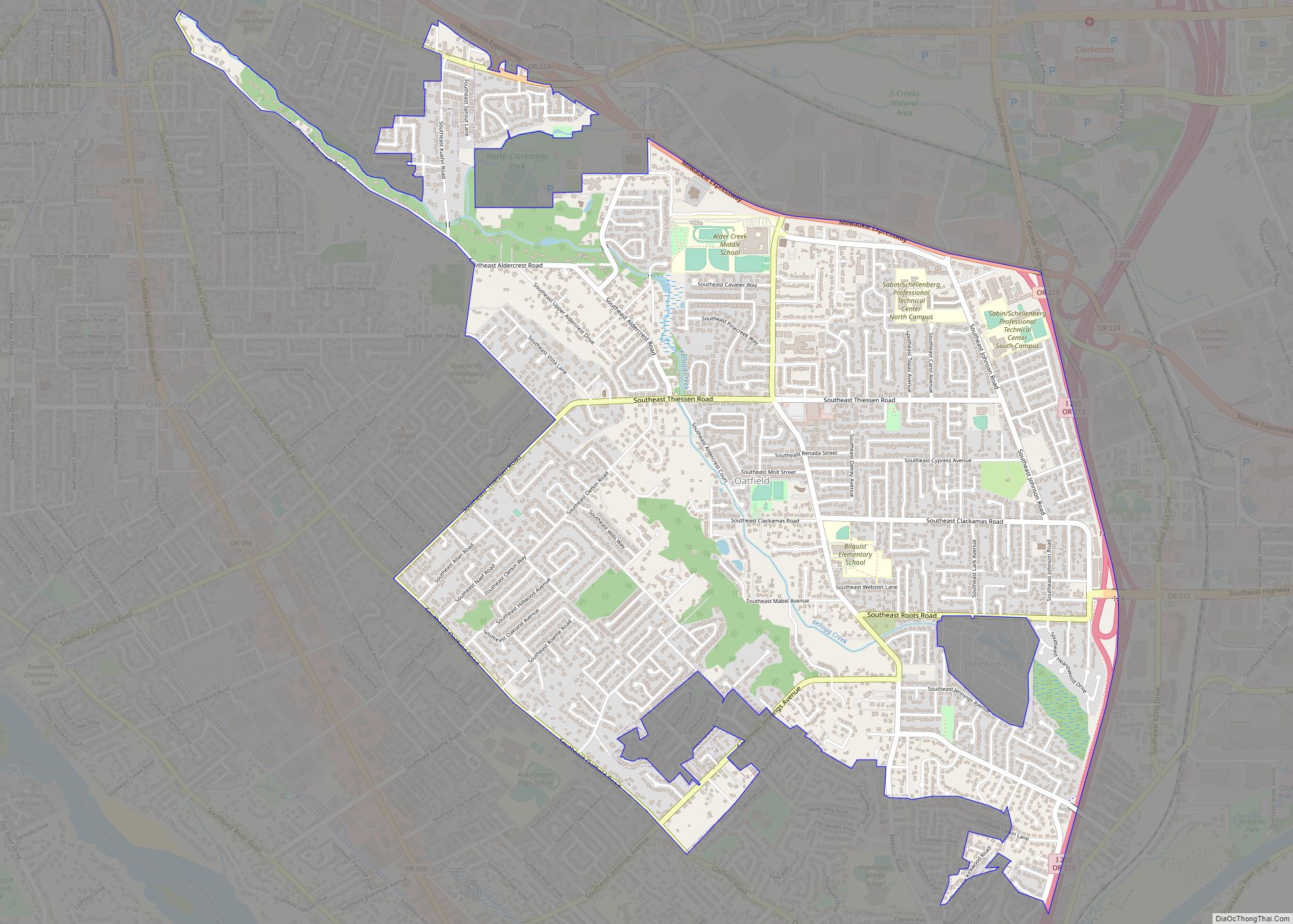 Map of Oatfield CDP