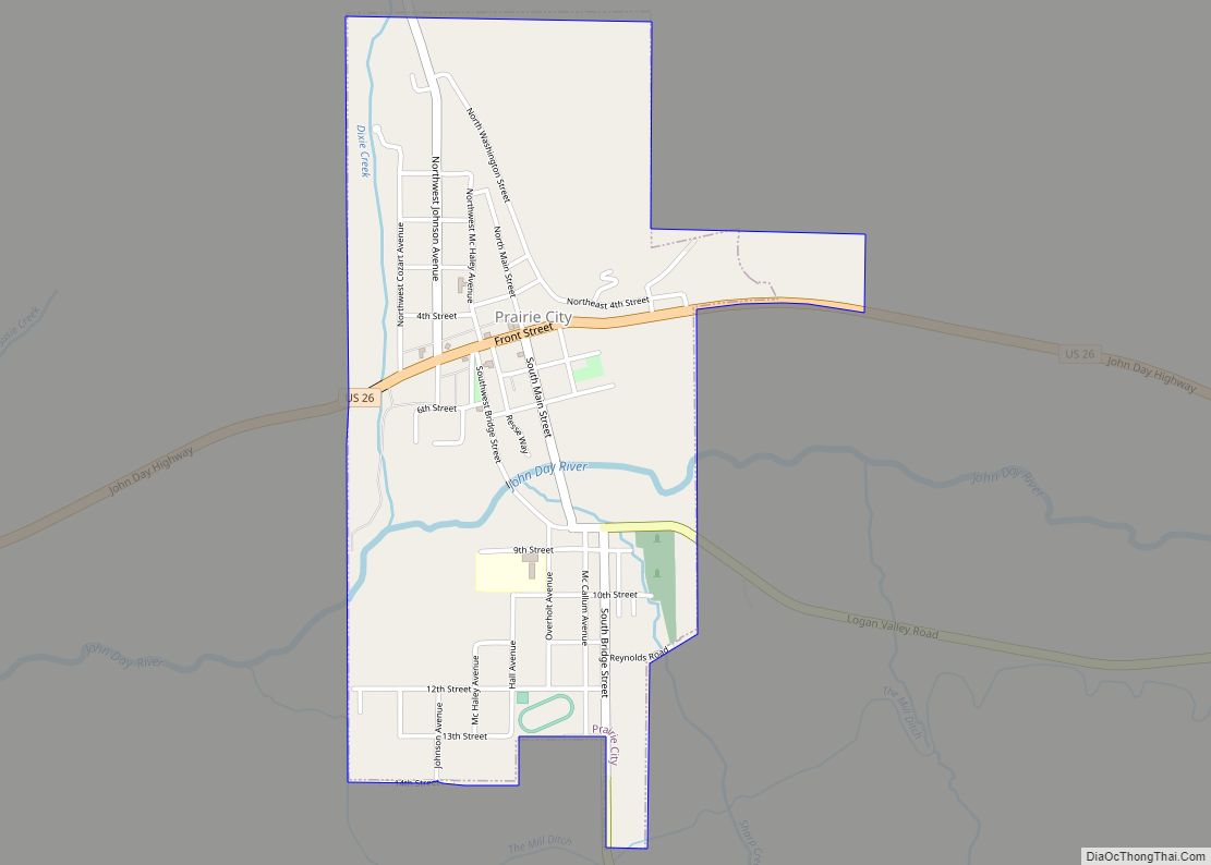 Map of Prairie City, Oregon
