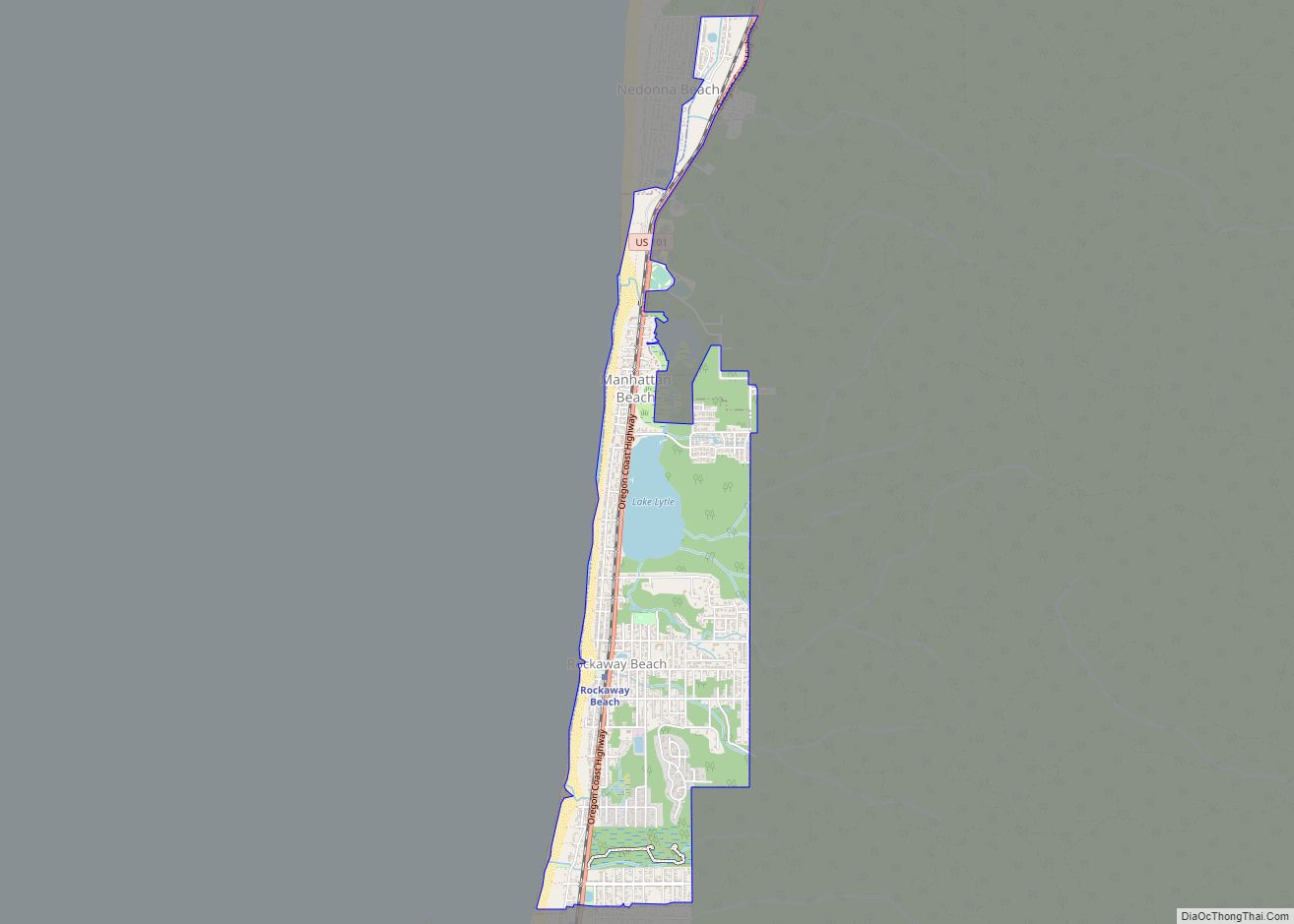 Map of Rockaway Beach city, Oregon