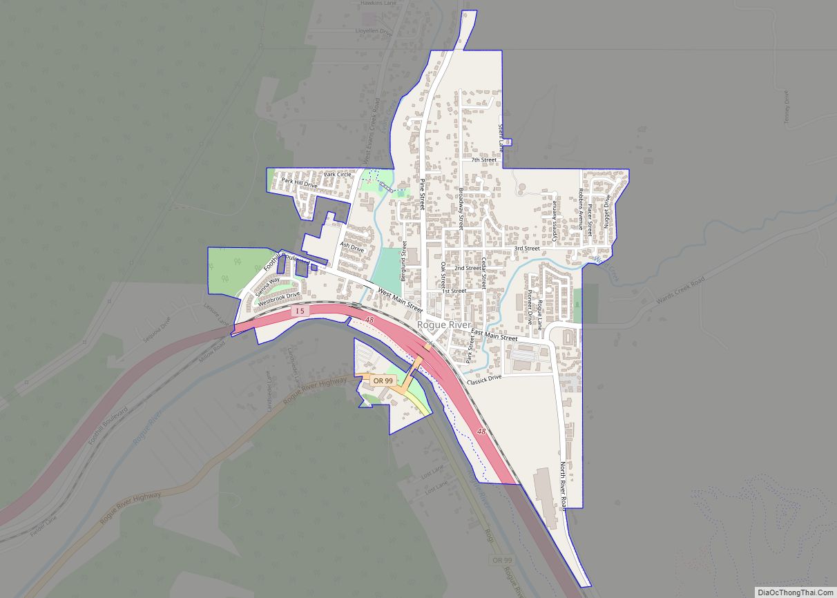 Map of Rogue River city