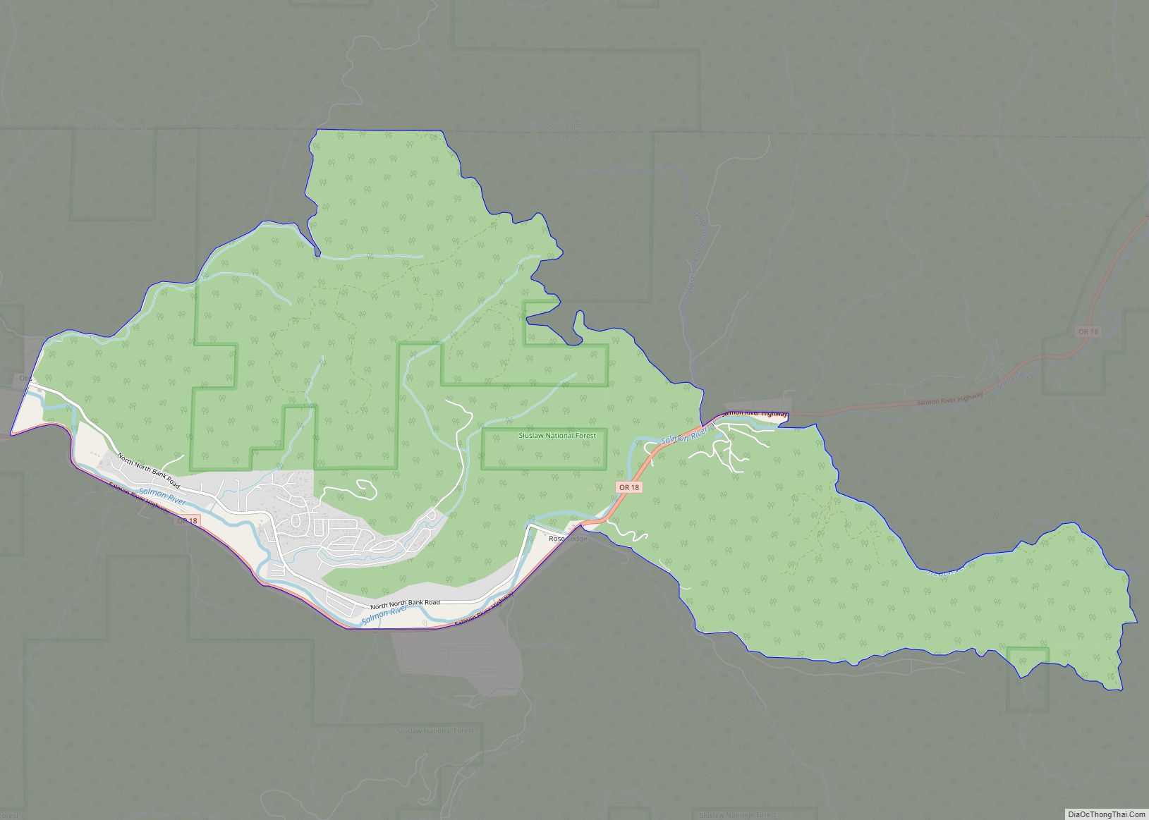 Map of Rose Lodge CDP