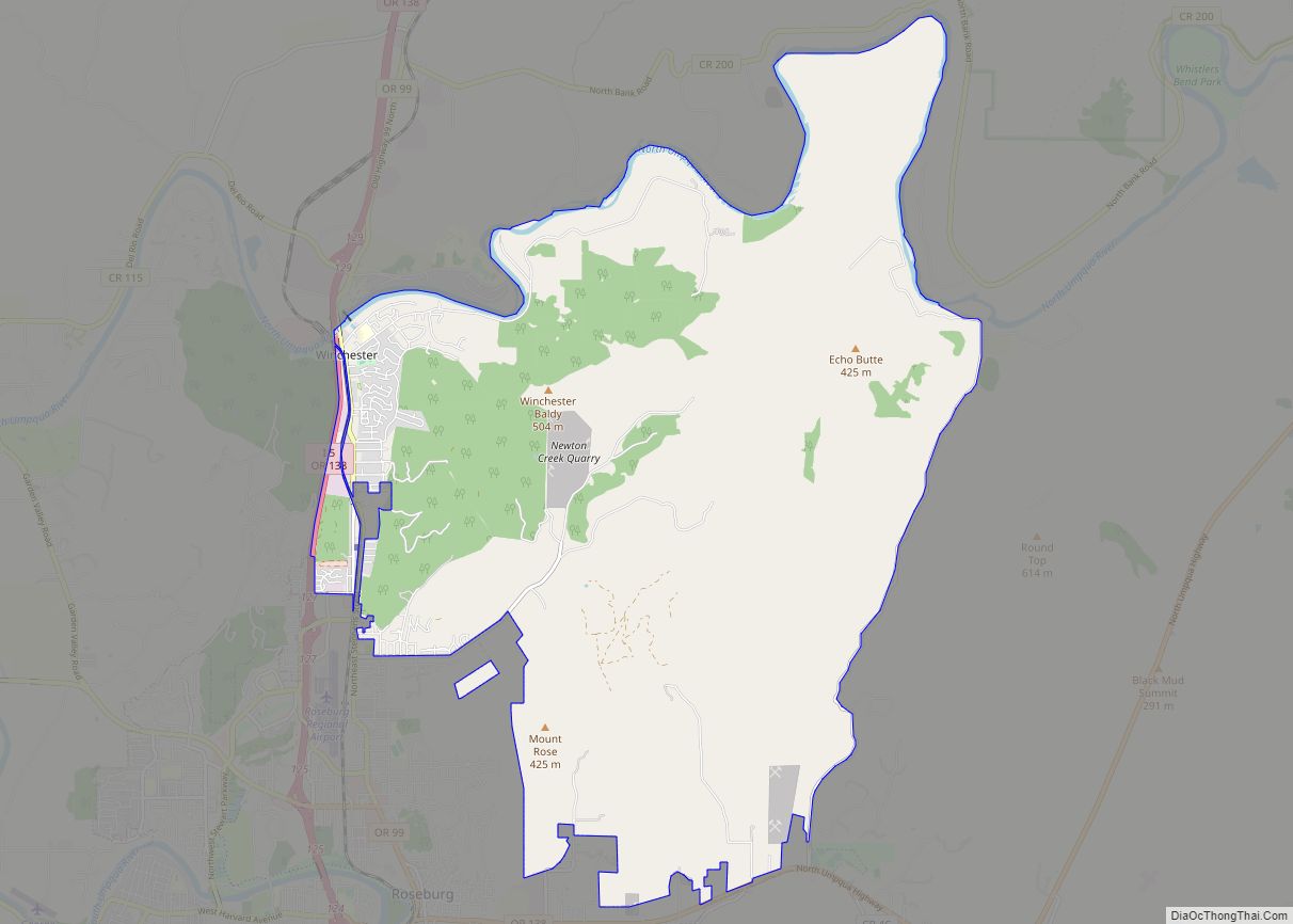 Map of Roseburg North CDP