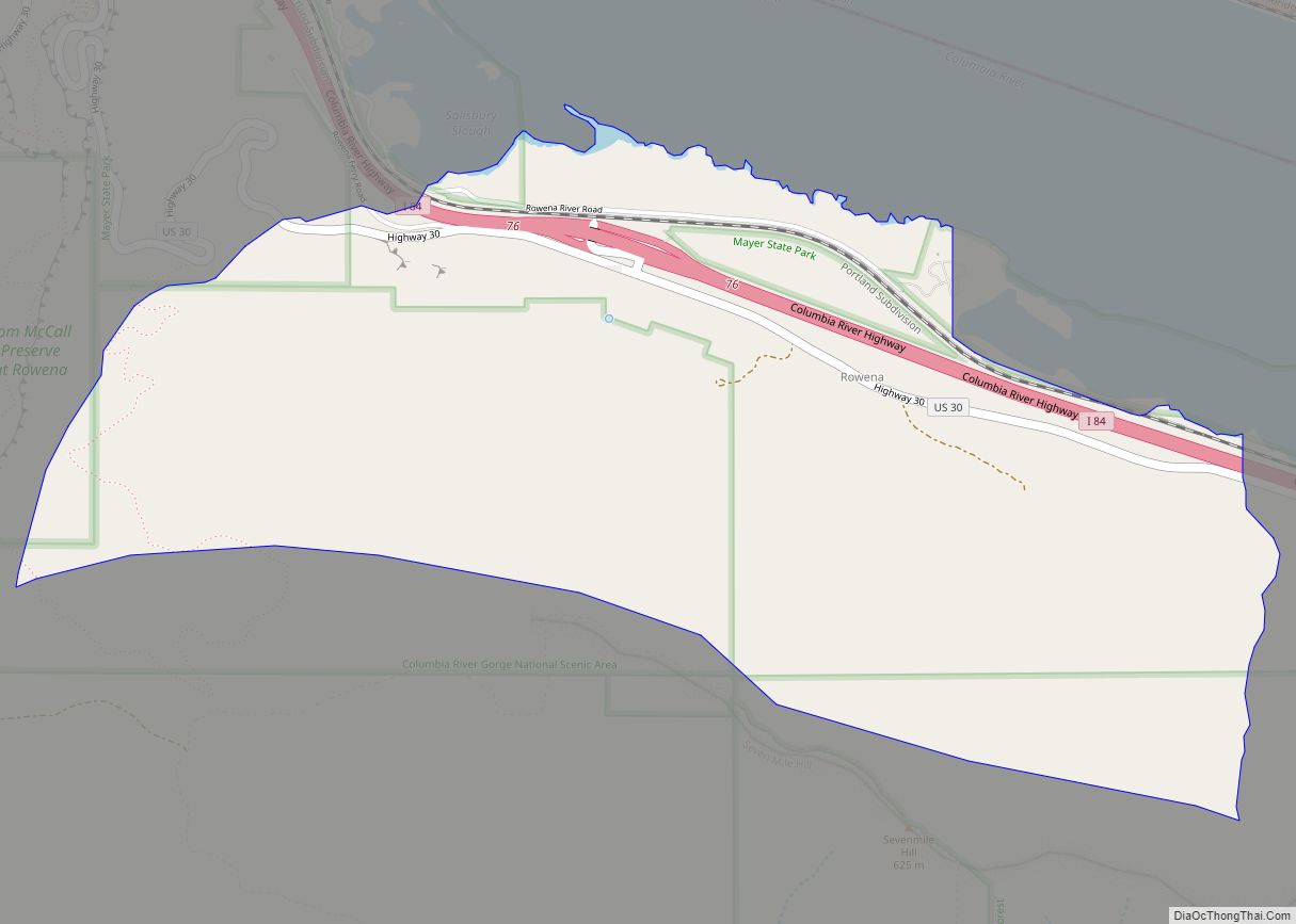 Map of Rowena CDP