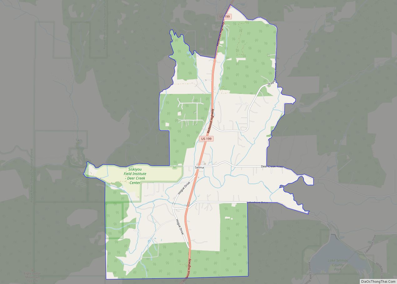 Map of Selma CDP, Oregon