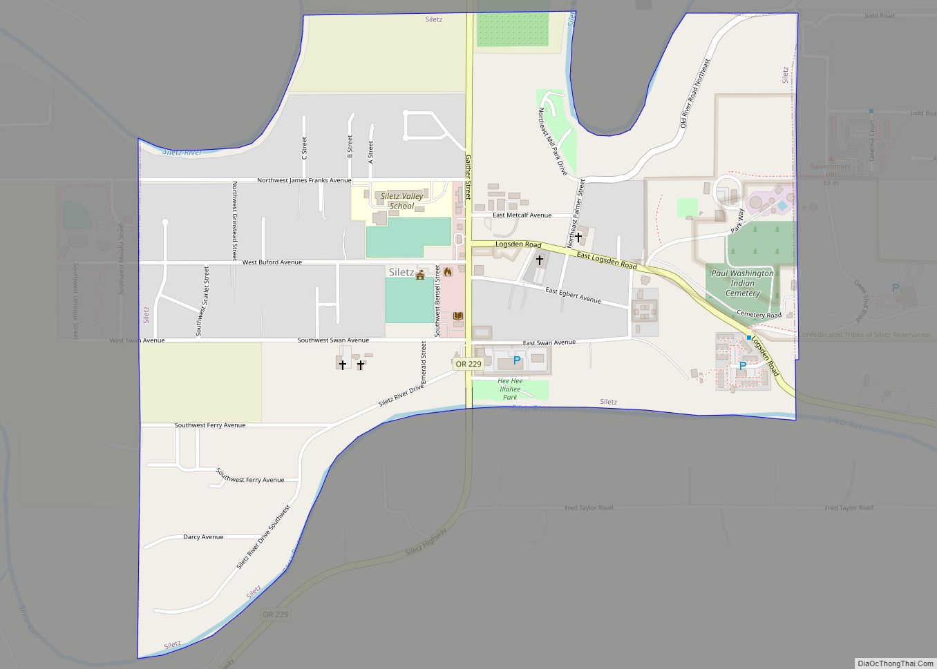 Map of Siletz city
