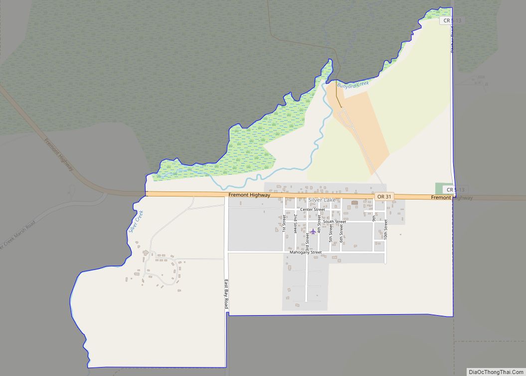 Map of Silver Lake CDP, Oregon
