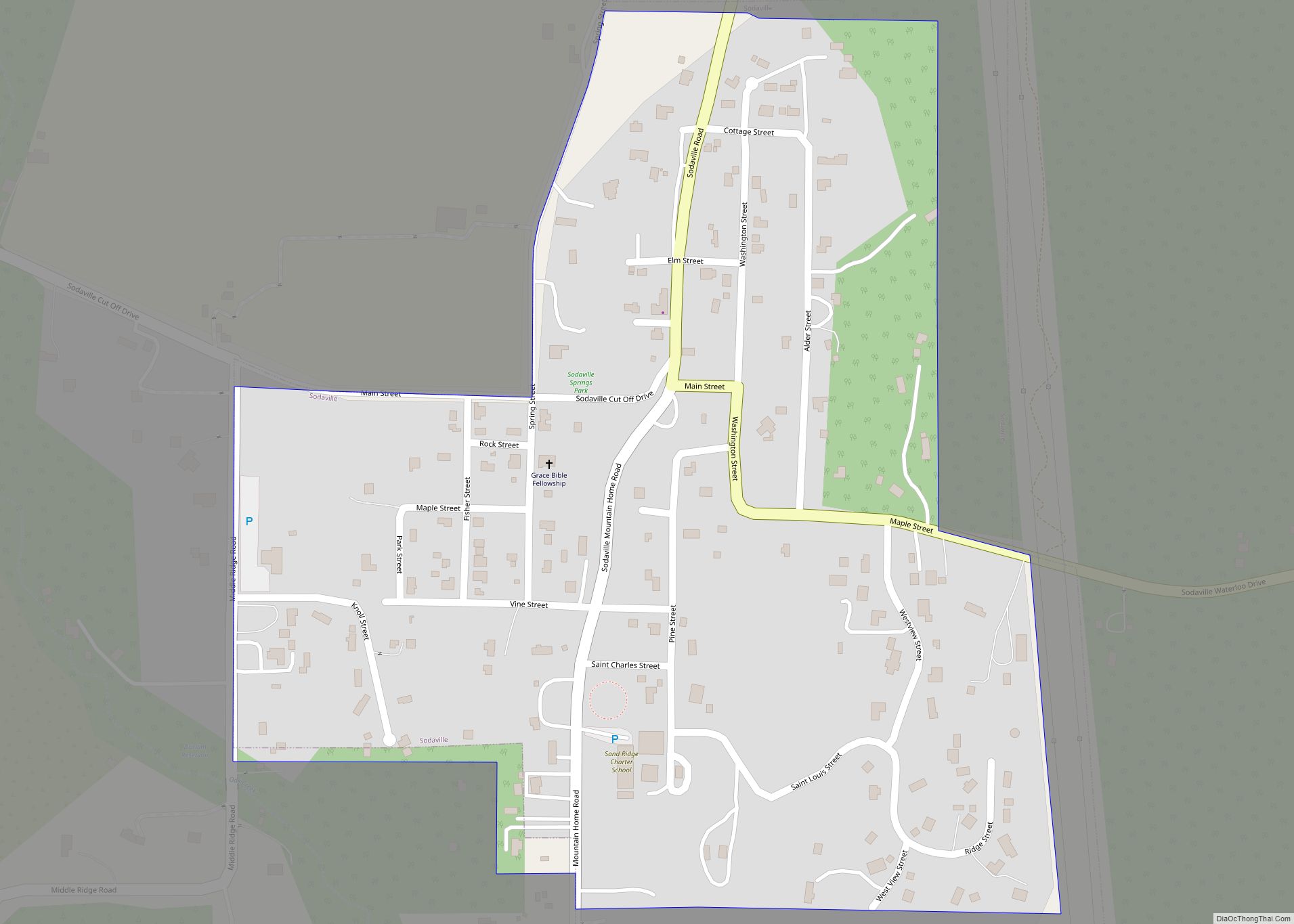 Map of Sodaville city