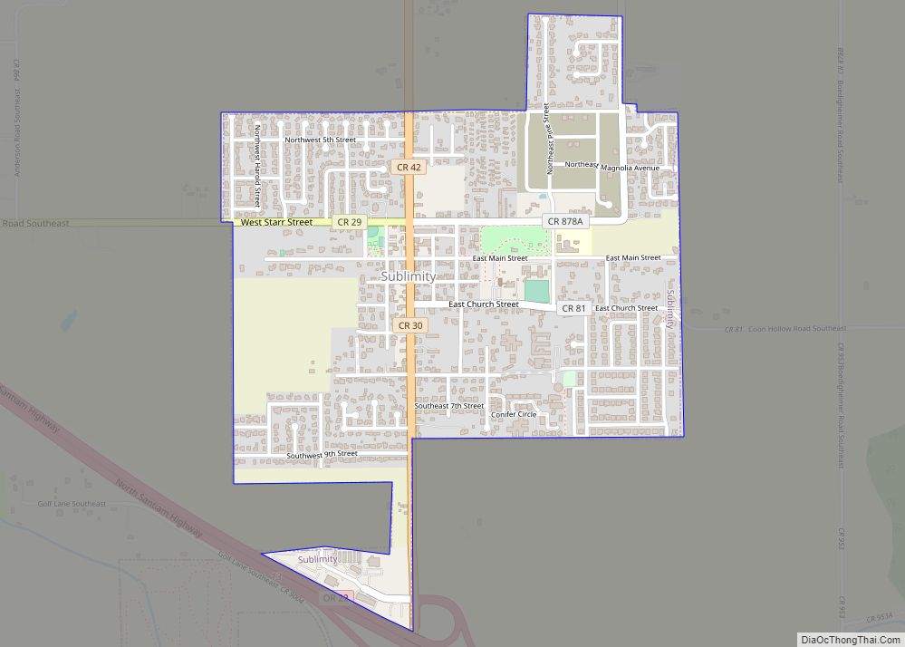 Map of Sublimity city