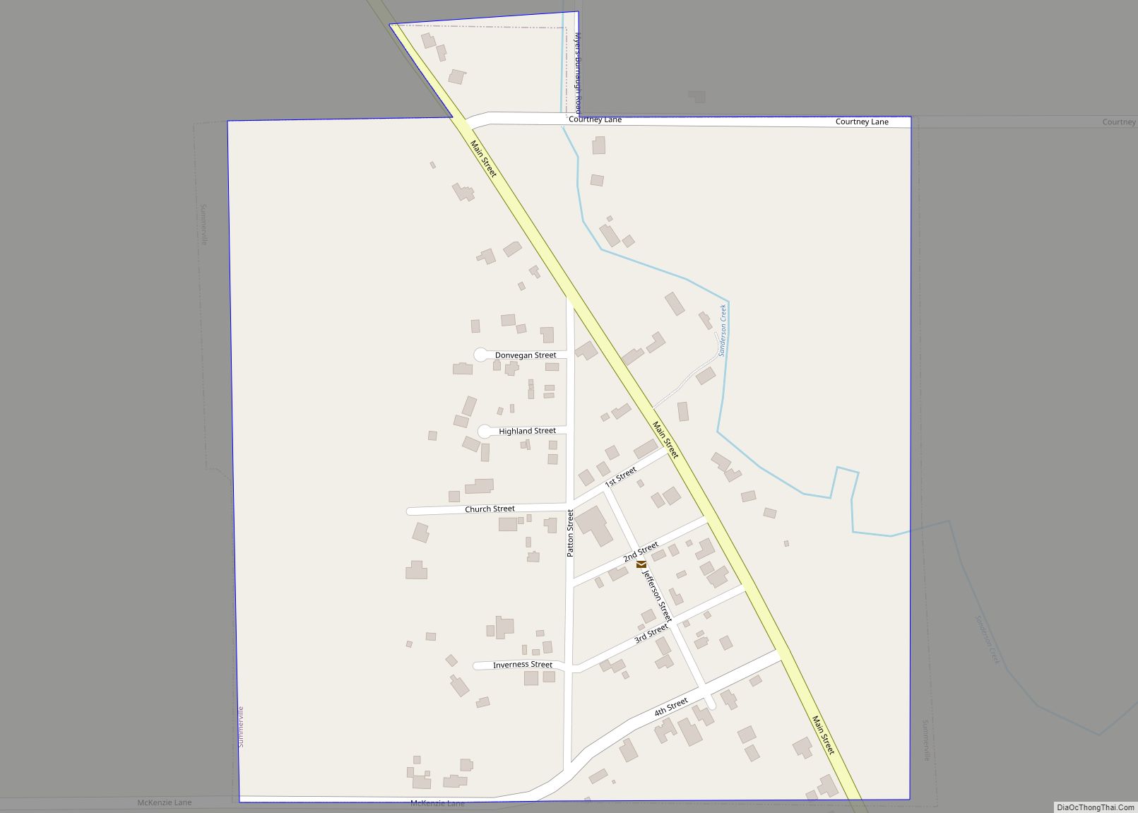 Map of Summerville town, Oregon